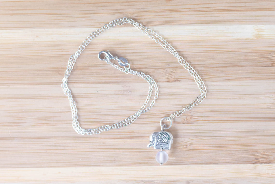 Silver plated necklaces, elephant semi precious stones, glass beads, handmade